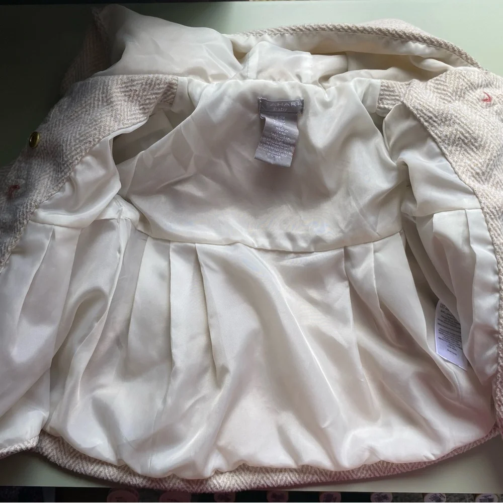 Tahari baby girls hooded pea coat 6-9 months jacket photos textured